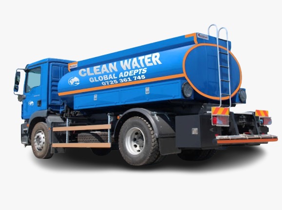 A large water tank being delivered.